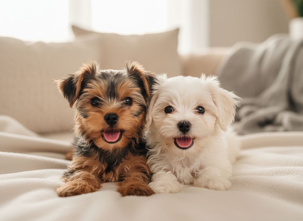 Yorkshire Terrier and Maltese puppies